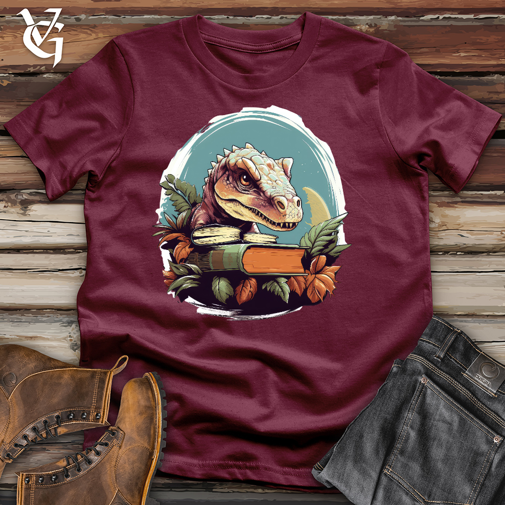 Viking Goods Dino Book Worm Cotton Tee Maroon / L