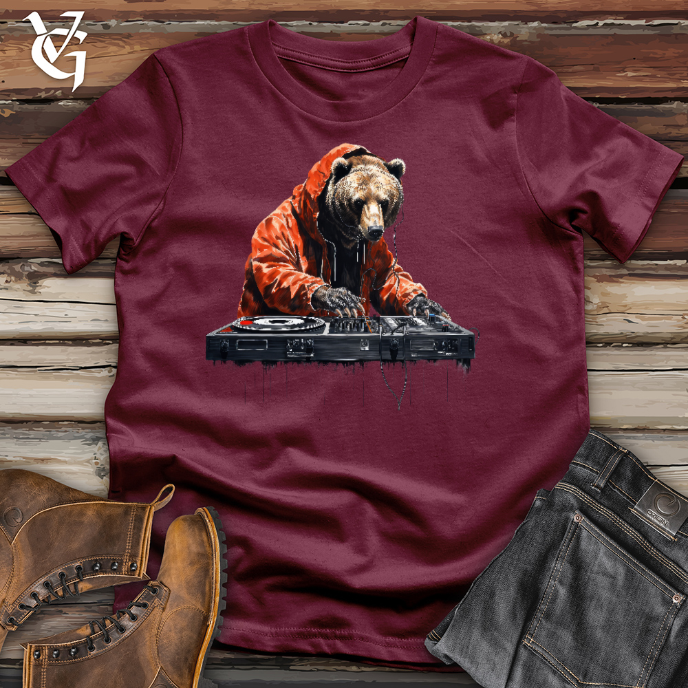 Viking Goods Dj Beary Bear Cotton Tee Maroon / L