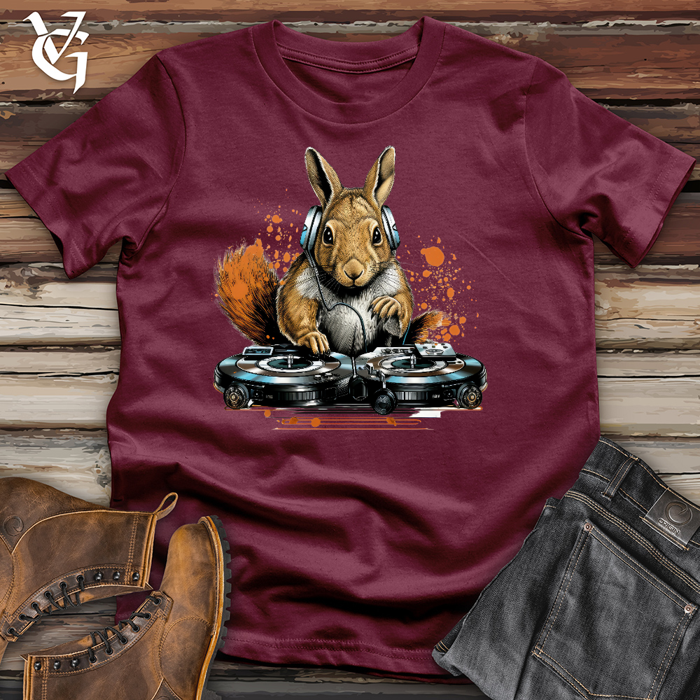 Viking Goods Dj Squirrel Cotton Tee Maroon / L
