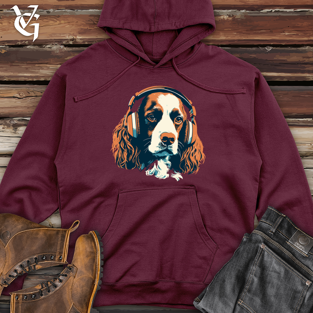 Viking Goods Dog Paw-tapping Beats Headphone Harmony Midweight Hooded Sweatshirt Maroon / L