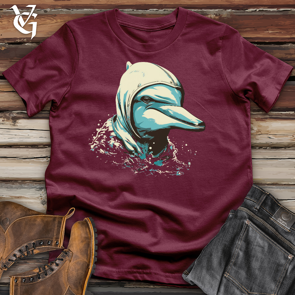 Viking Goods Dolphin Hoodie Cotton Tee Maroon / L