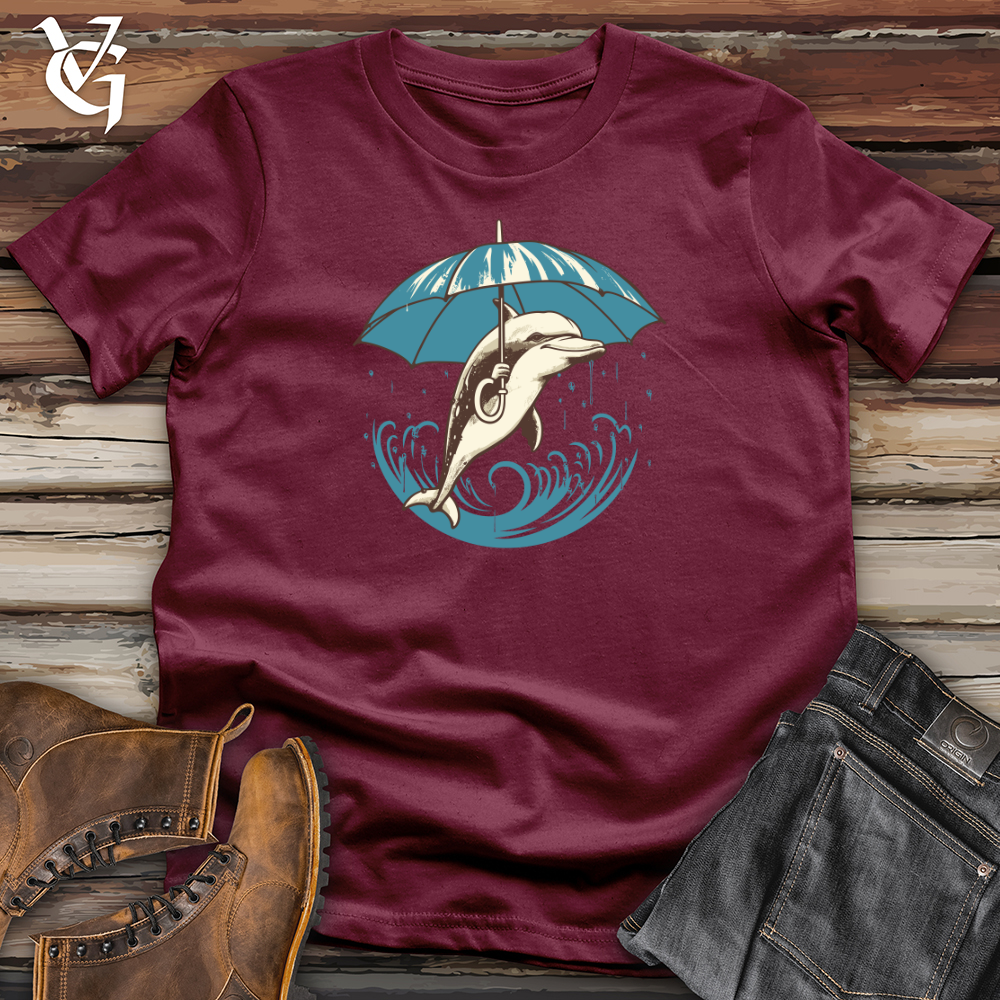 Viking Goods Dolphin Ocean Drizzle Umbrella Oasis Softstyle Tee Maroon / L