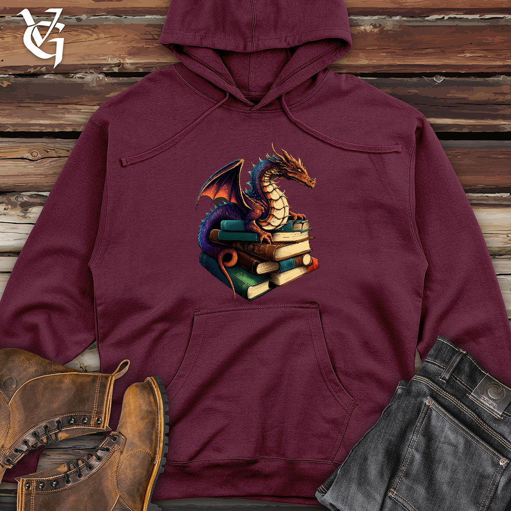 Viking Goods Dragon Book Hoarder Midweight Hooded Sweatshirt Maroon / L