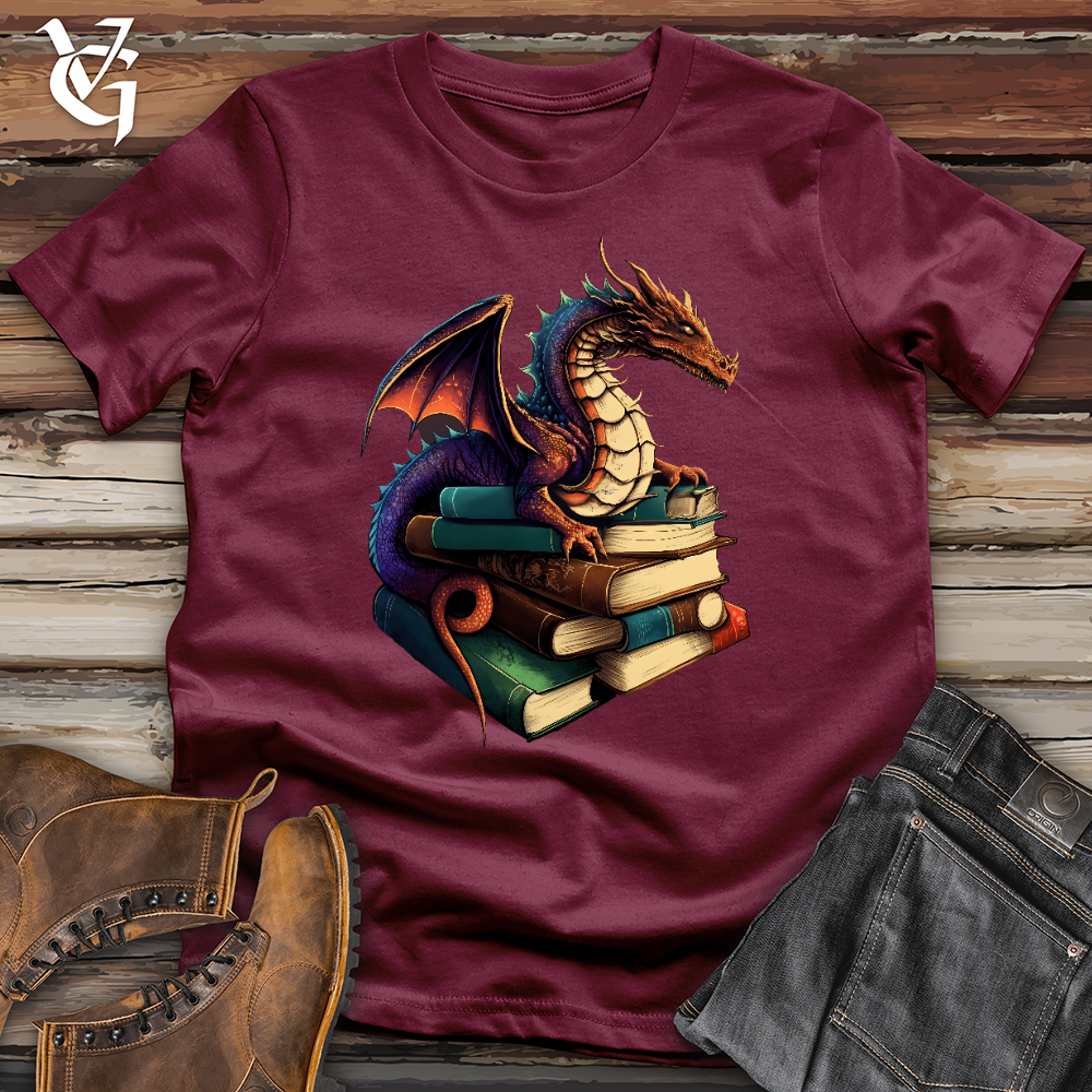 Viking Goods Dragon Book Hoarder Softstyle Tee Maroon / L