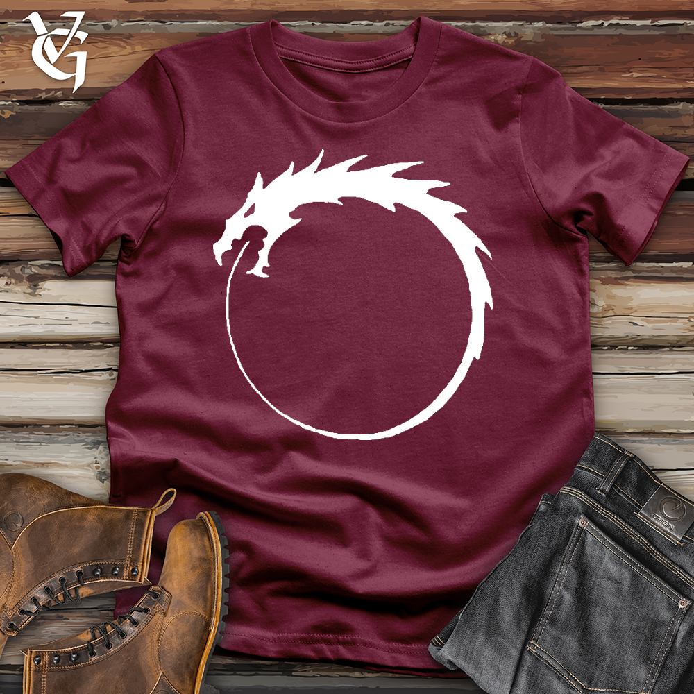 Viking Goods Dragon Circle White Softstyle Tee Maroon / L