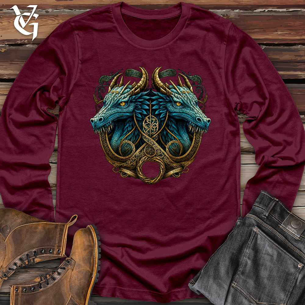 Viking Goods Dragon Reflection Long Sleeve Maroon / L