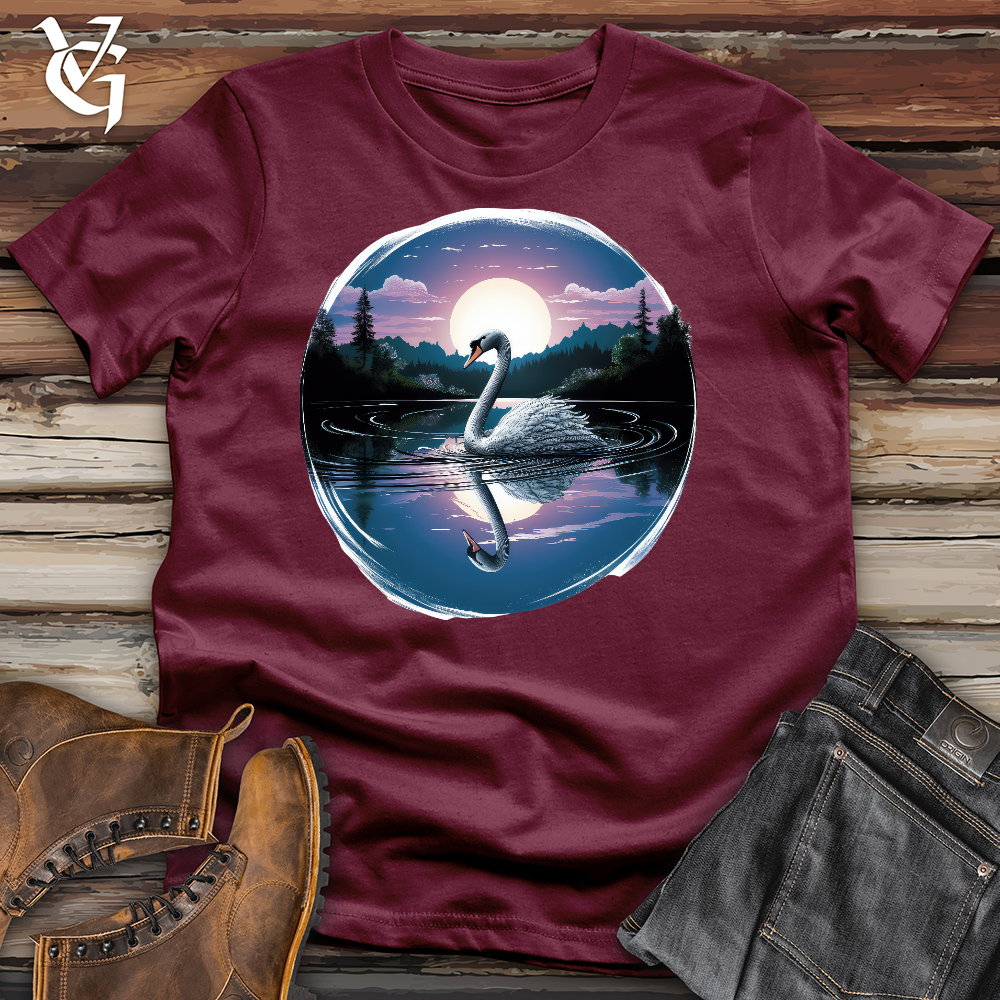 Viking Goods Elegant Swan Cotton Tee Maroon / L