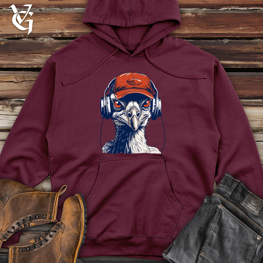 Viking Goods Emu Headphone Bumping Midweight Hooded Sweatshirt Maroon / L