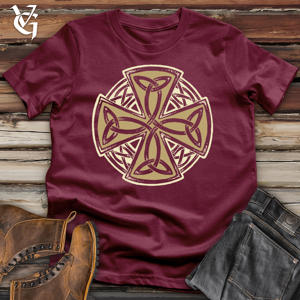 Viking Goods Faded Celtic Cross Softstyle Tee Maroon / L