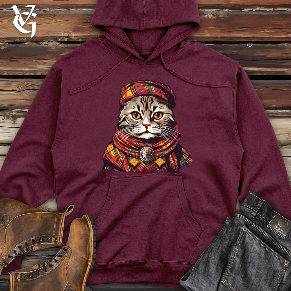 Viking Goods Feline Highland Wanderer Midweight Hooded Sweatshirt Maroon / L