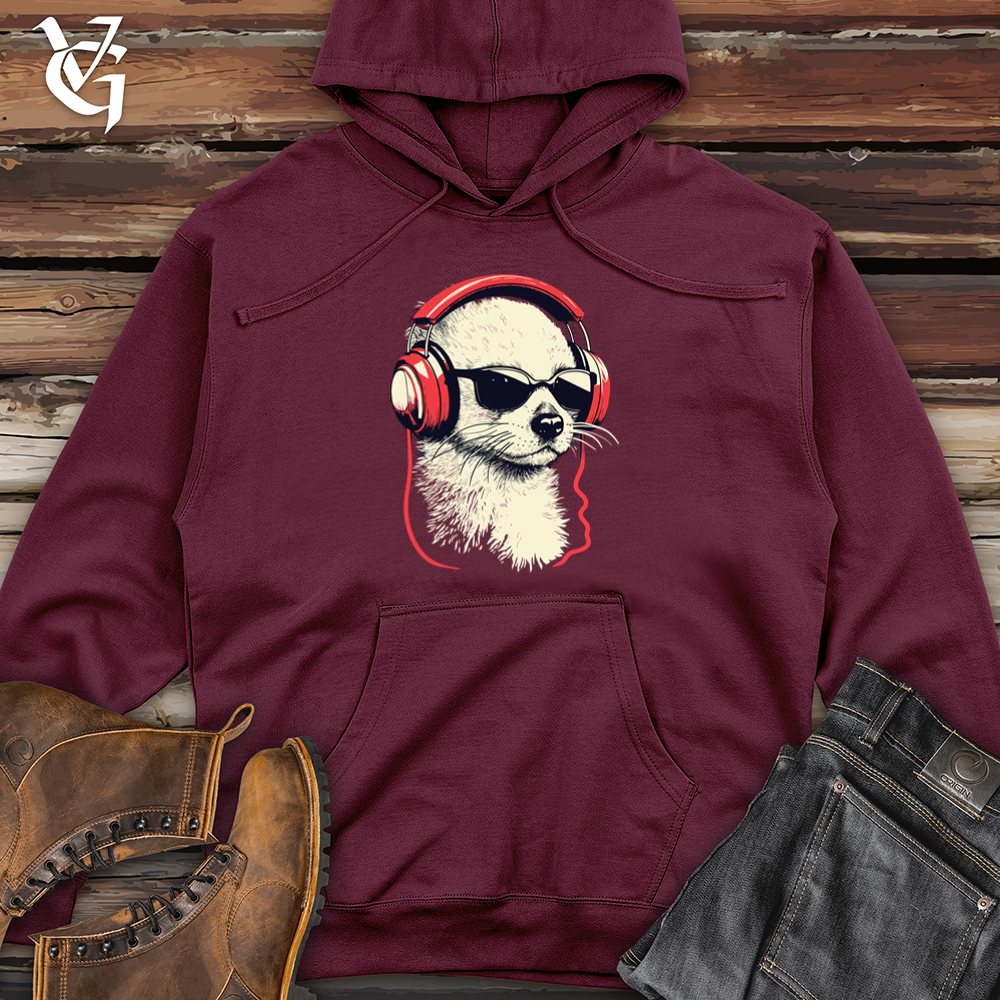 Viking Goods Ferret Headphone Harmony Midweight Hooded Sweatshirt Maroon / L