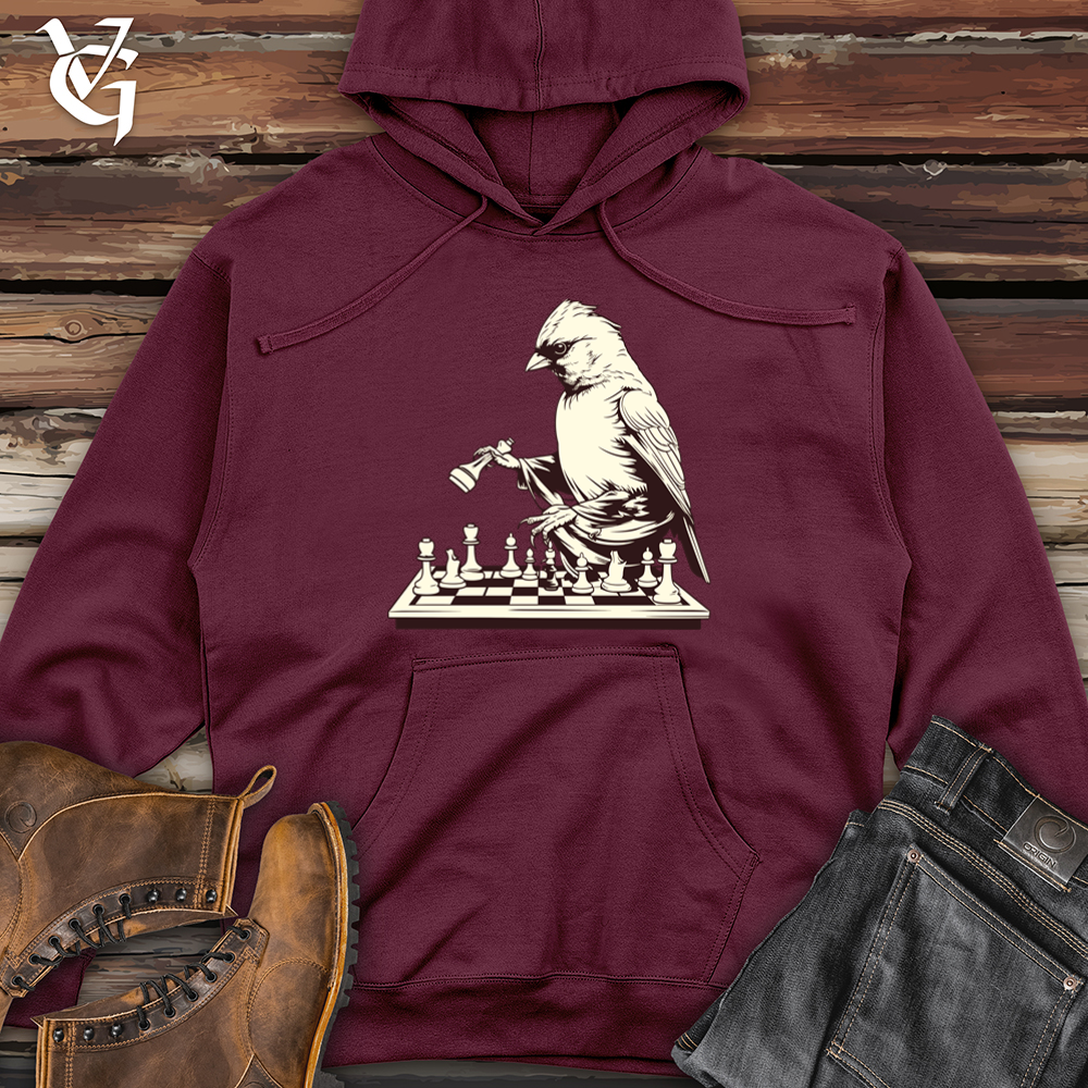 Viking Goods Finch Feathered Chess Midweight Hooded Sweatshirt Maroon / L