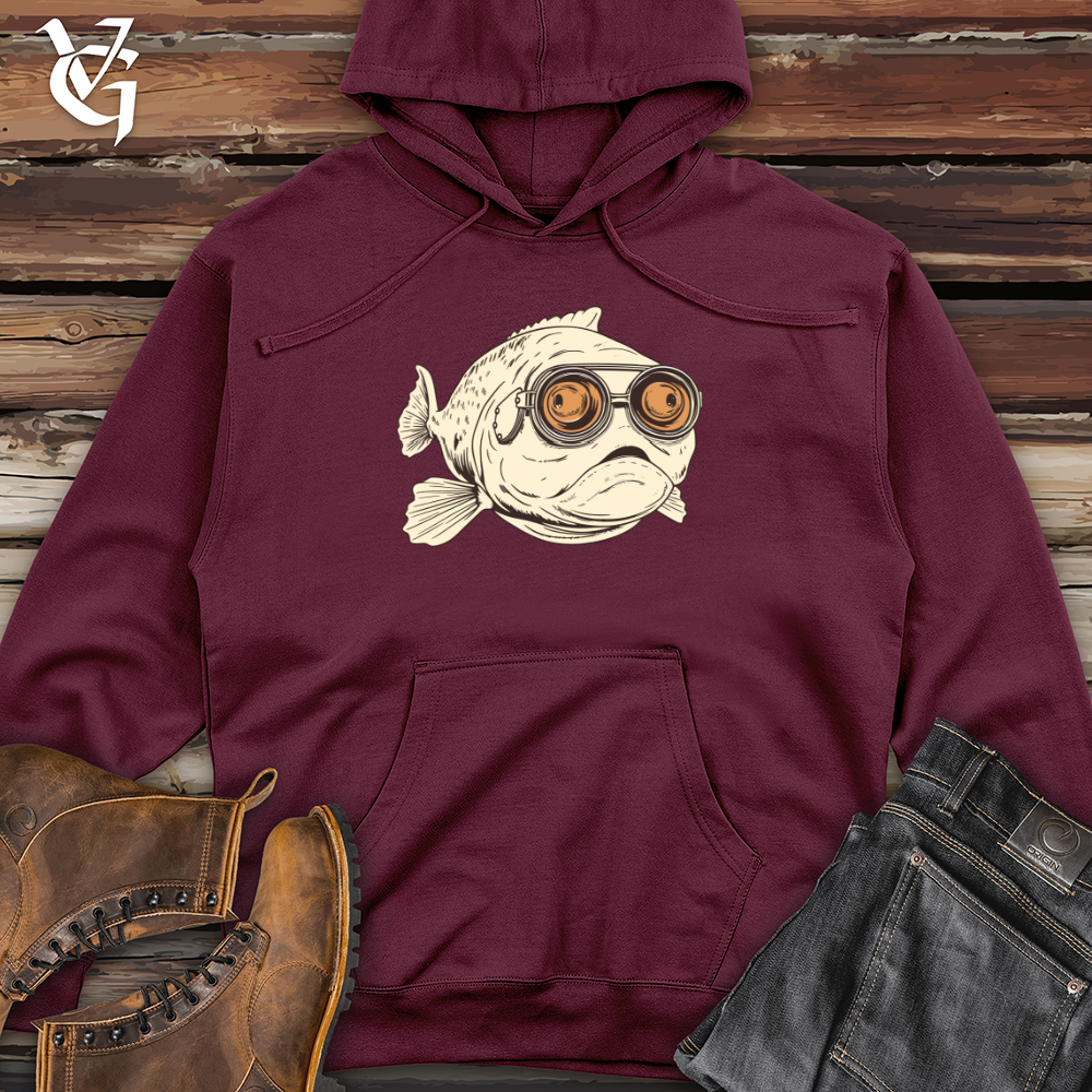Viking Goods Flighty Blobfish Aviator Midweight Hooded Sweatshirt Maroon / L