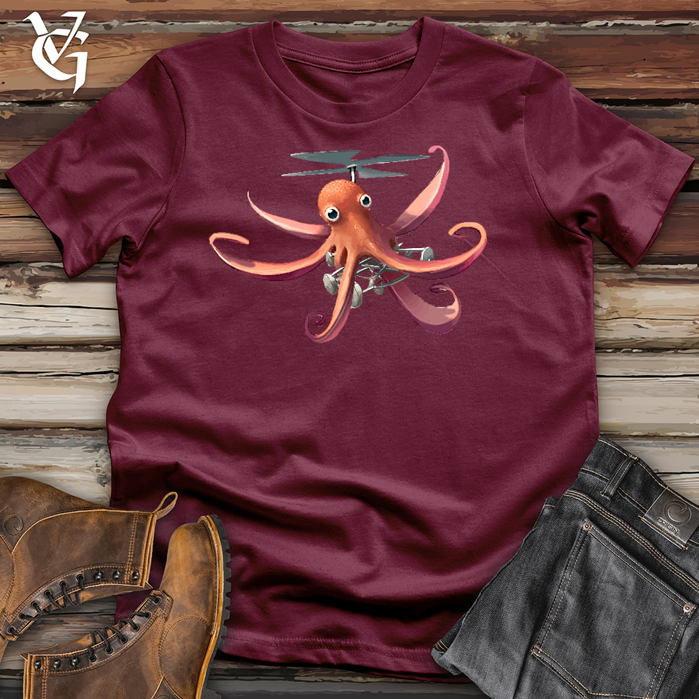 Viking Goods Flying Octopus Cotton Tee Maroon / L