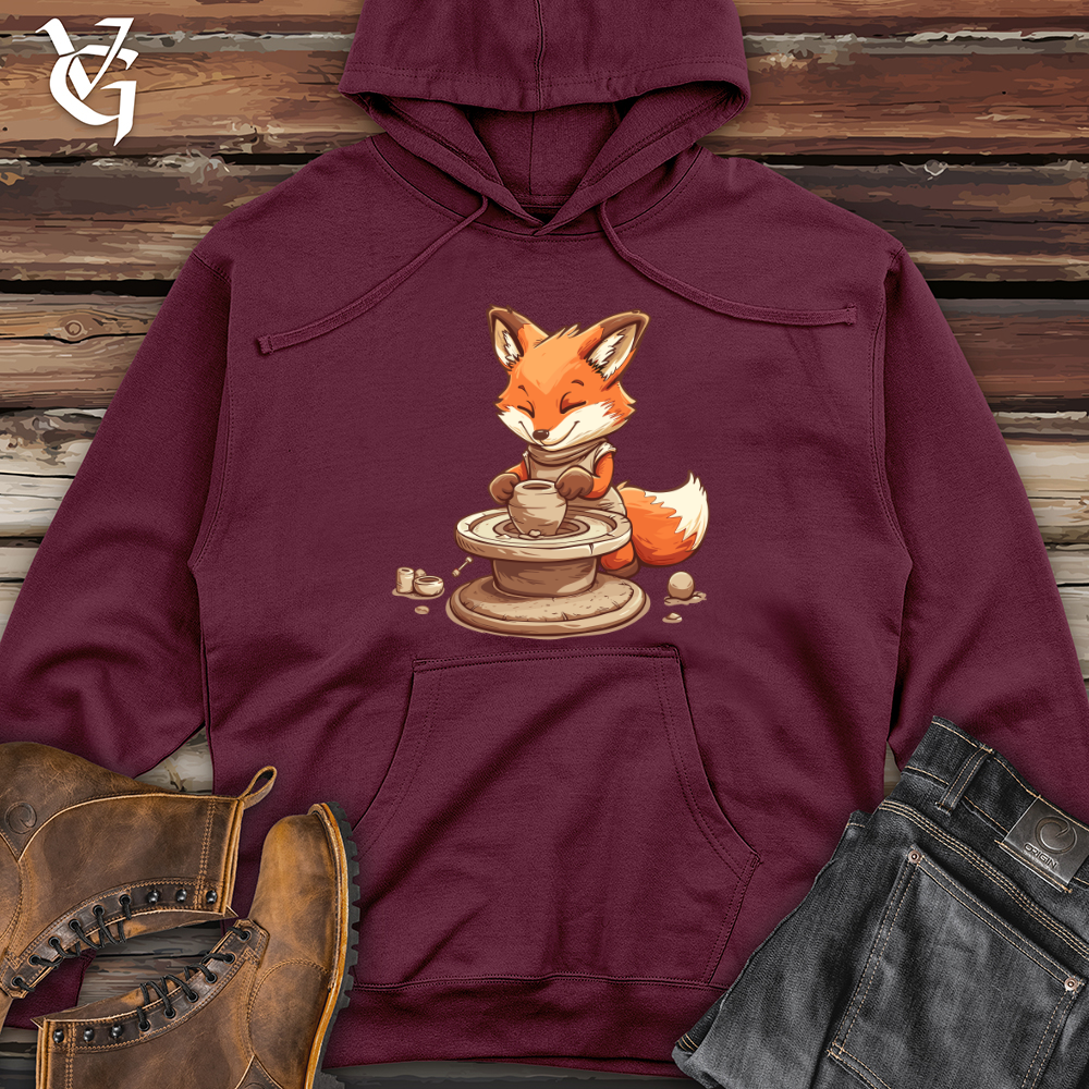 Viking Goods Fox Potter Craft Midweight Hooded Sweatshirt Maroon / L