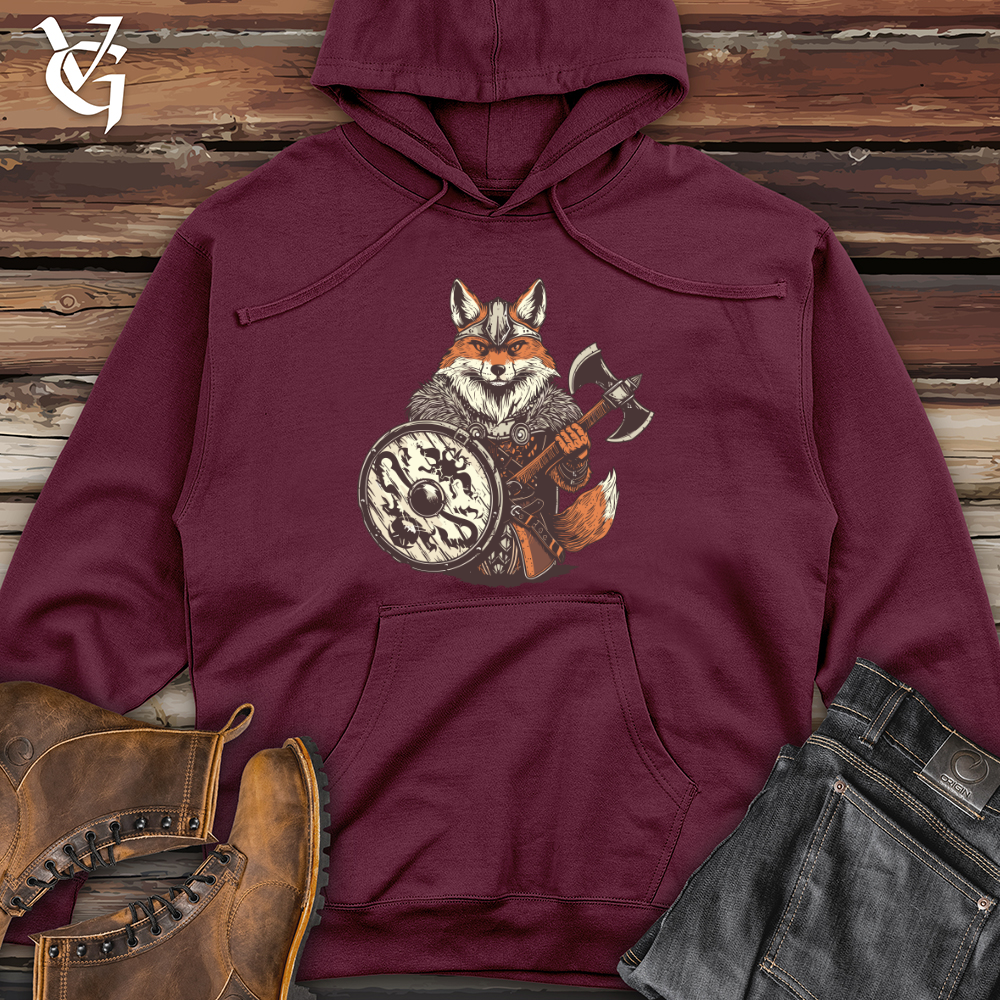 Viking Goods Fox Viking Courage Midweight Hooded Sweatshirt Maroon / L