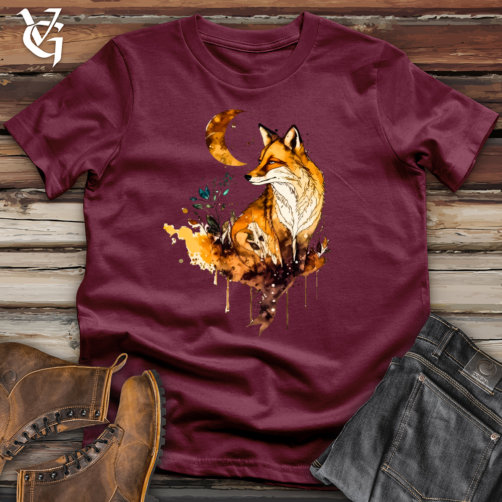 Viking Goods Fox Watercolor Cotton Tee Maroon / L