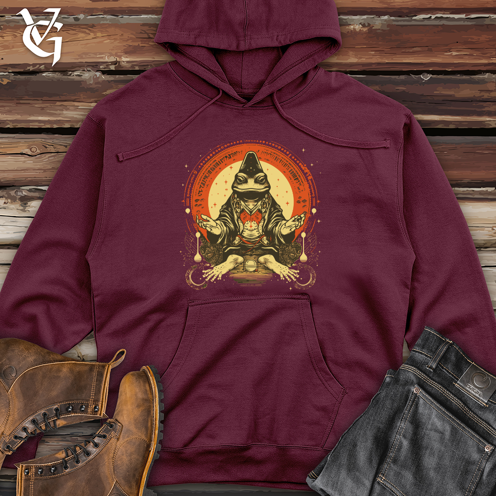 Viking Goods Frog Mystical Meditation Midweight Hooded Sweatshirt Maroon / L
