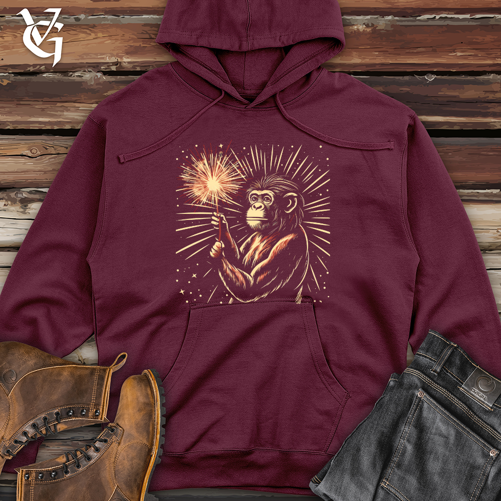 Viking Goods Funky Fireworks Midweight Hooded Sweatshirt Maroon / L