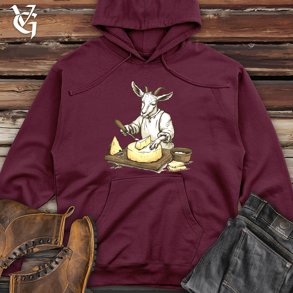 Viking Goods Goat Cheese Connoisseur Midweight Hooded Sweatshirt Maroon / L