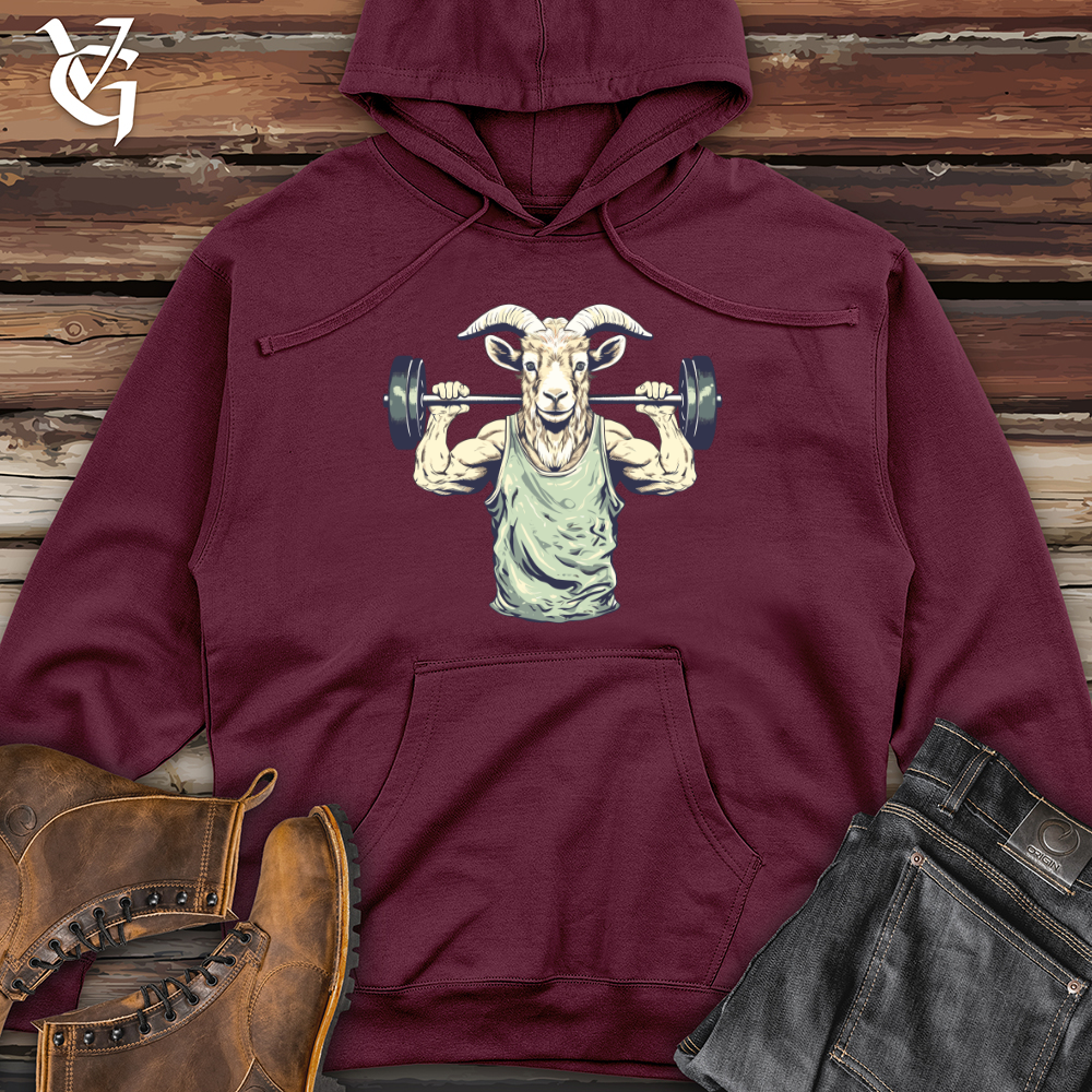 Viking Goods Goat Squat Midweight Hooded Sweatshirt Maroon / L
