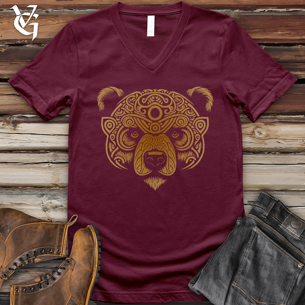 Viking Goods Golden Cub V- Neck Tee Maroon / L