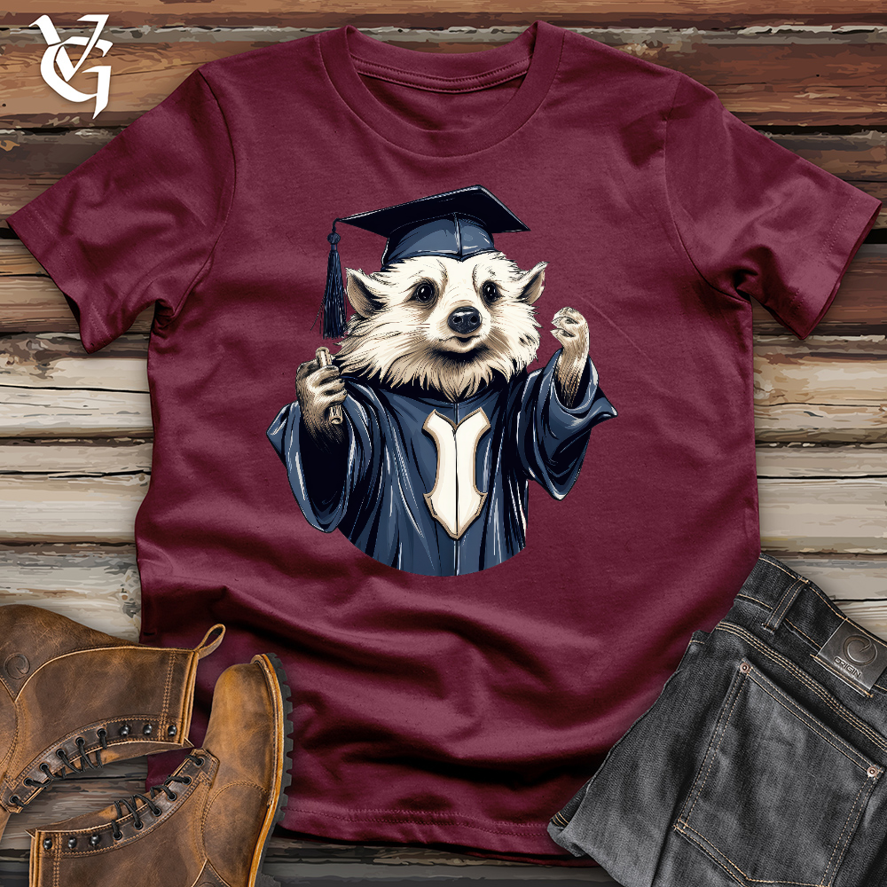Viking Goods Graduating Hedgehog Cotton Tee Maroon / L