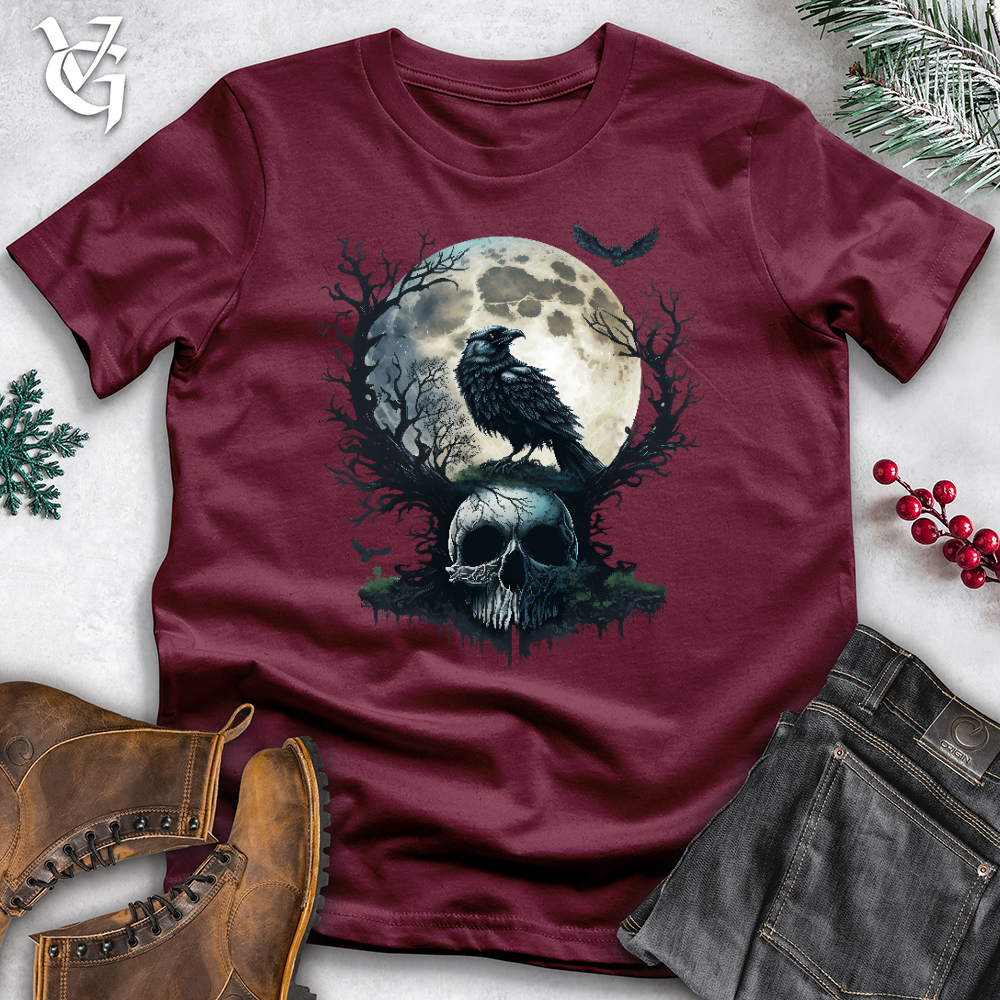 Viking Goods Graveyard Raven Cotton Tee Maroon / L