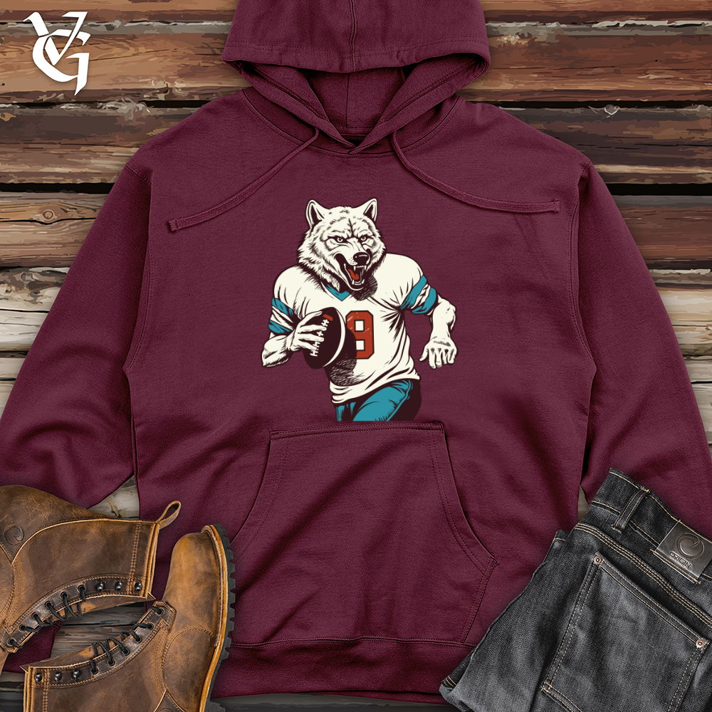Viking Goods Gridiron Wolf Midweight Hooded Sweatshirt Maroon / L
