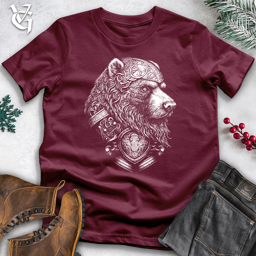 Viking Goods Handsome Celtic Bear Cotton Tee Maroon / L