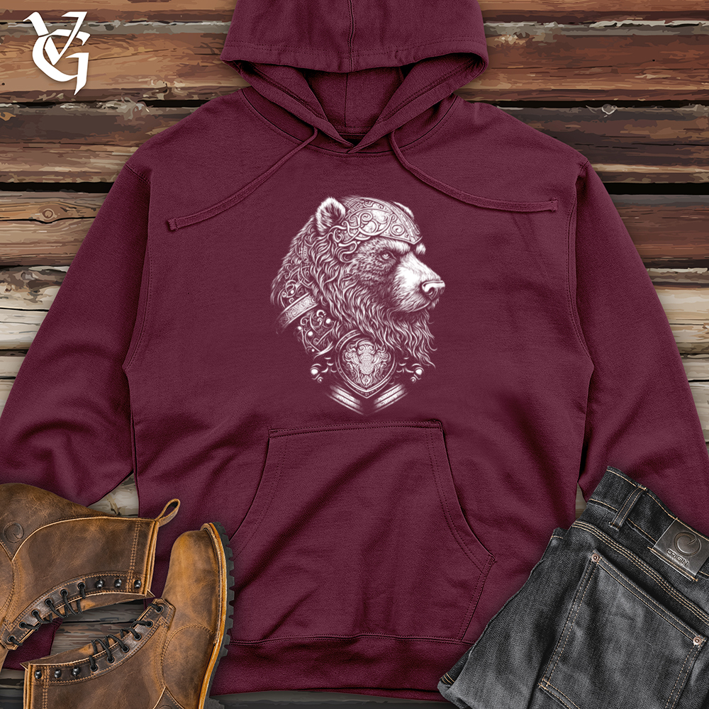 Viking Goods Handsome Celtic Bear Midweight Hooded Sweatshirt Maroon / L