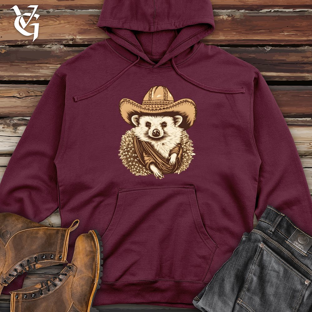 Viking Goods Hedgehog Cowboy Charm Midweight Hooded Sweatshirt Maroon / L