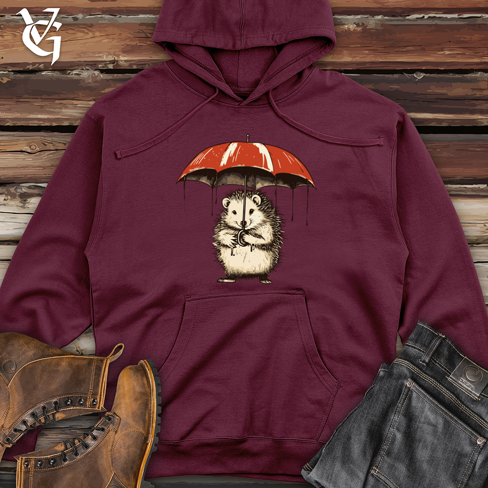 Viking Goods Hedgehog Spiky Umbrella Midweight Hooded Sweatshirt Maroon / L