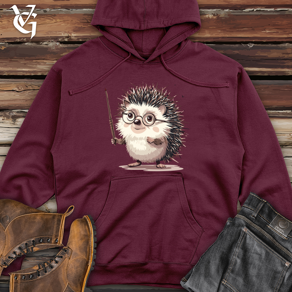 Viking Goods Hedgehog Wizard Whimsy Midweight Hooded Sweatshirt Maroon / L