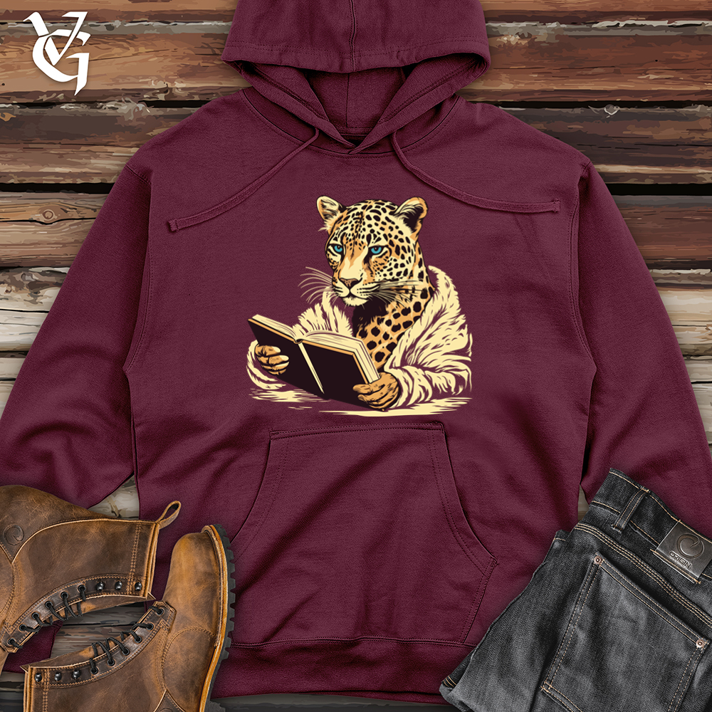 Viking Goods Leopard Book Club Midweight Hooded Sweatshirt Maroon / L