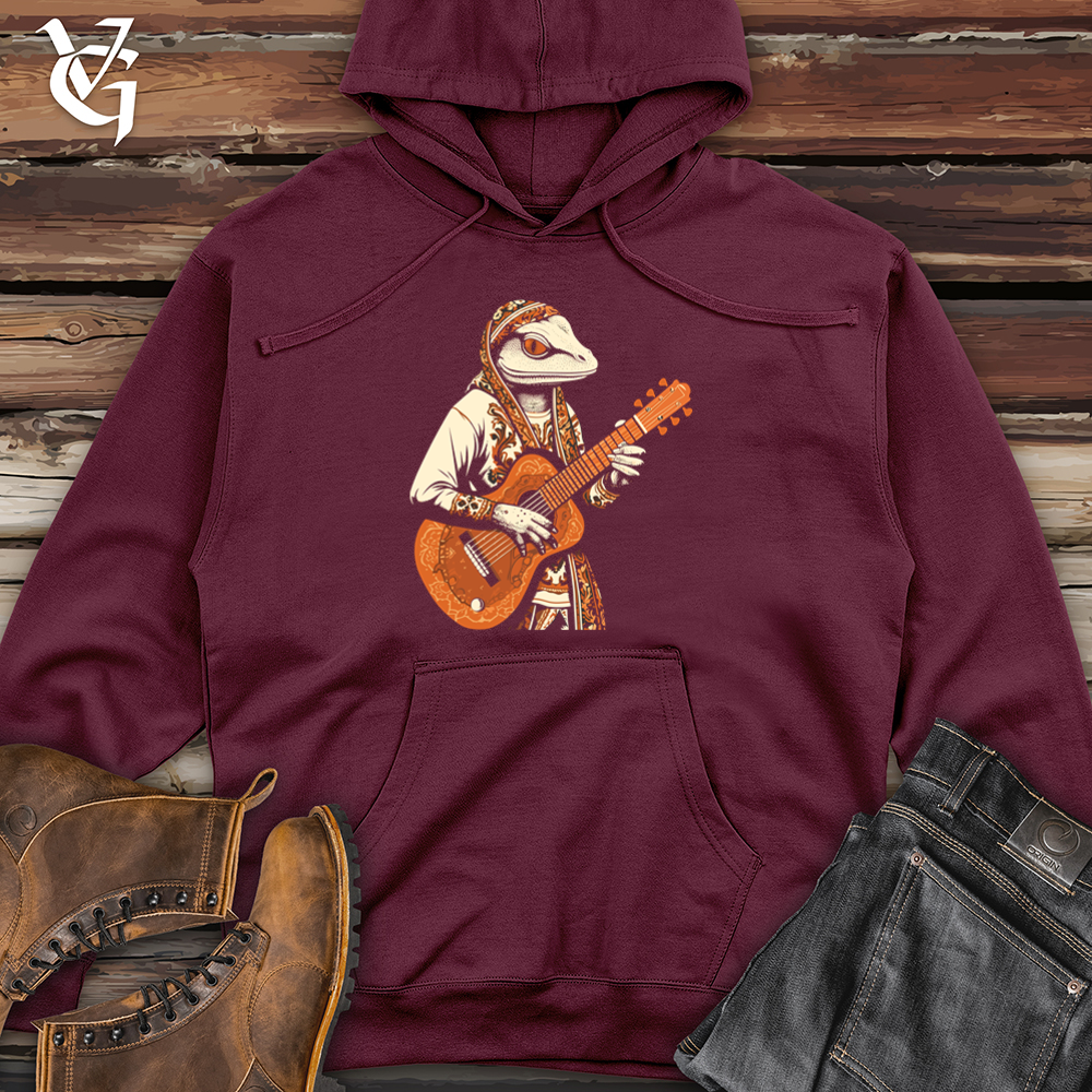 Viking Goods Lizard Desert Guitar Midweight Hooded Sweatshirt Maroon / L