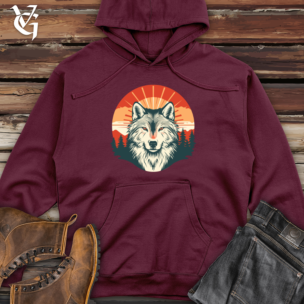 Viking Goods Luminous Wolf Luminary Midweight Hooded Sweatshirt Maroon / L