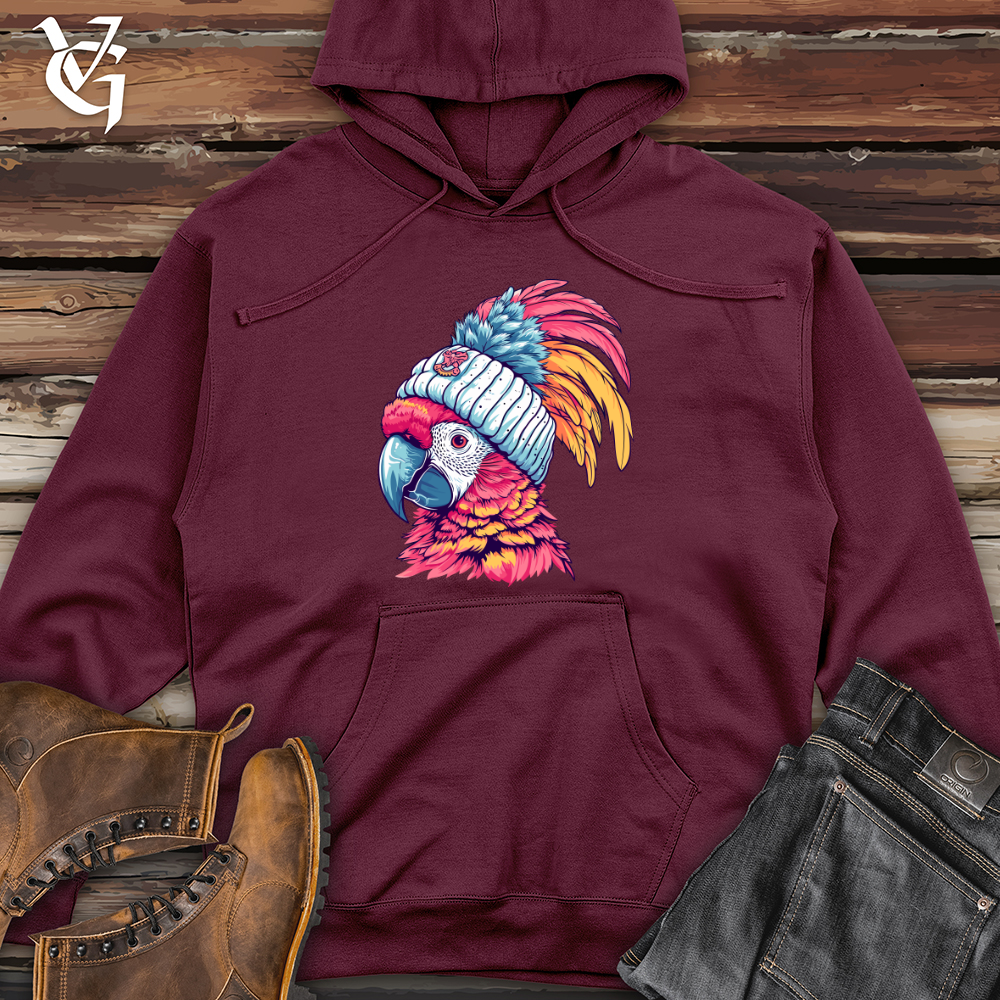 Viking Goods Macaw Winter Fashion Midweight Hooded Sweatshirt Maroon / L