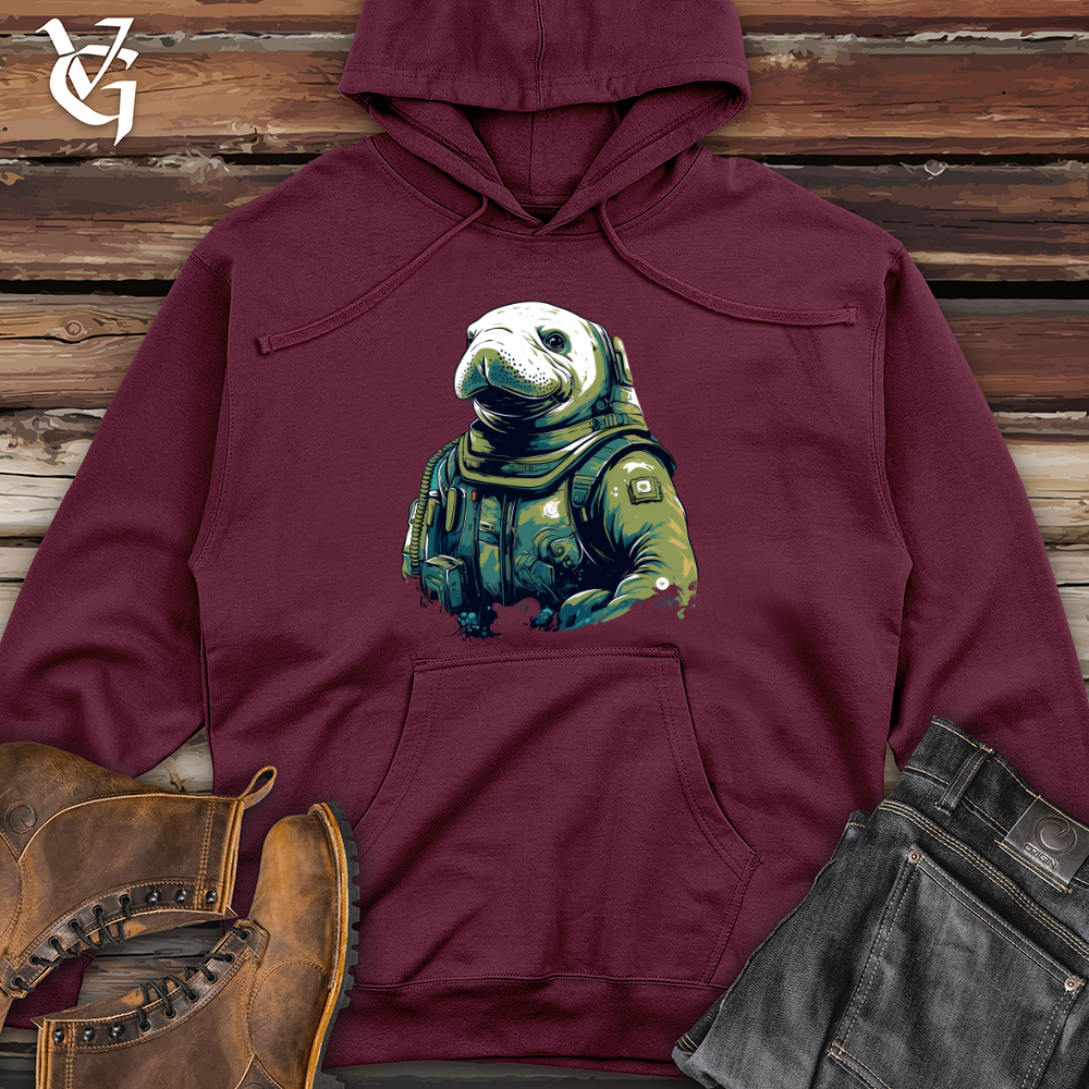 Viking Goods Manatee Astronaut Adventure Midweight Hooded Sweatshirt Maroon / L