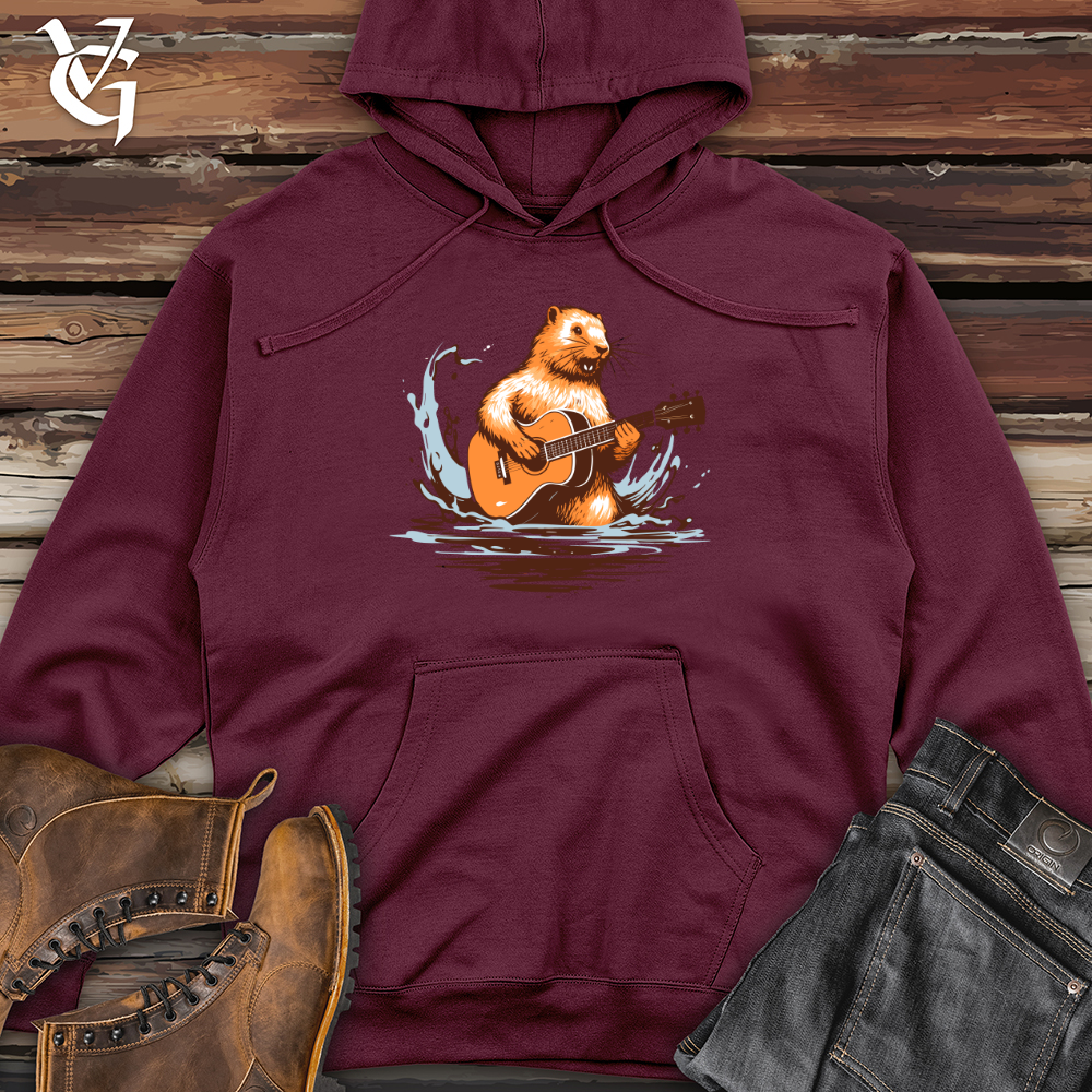 Viking Goods Melody Carving Beaver Midweight Hooded Sweatshirt Maroon / L