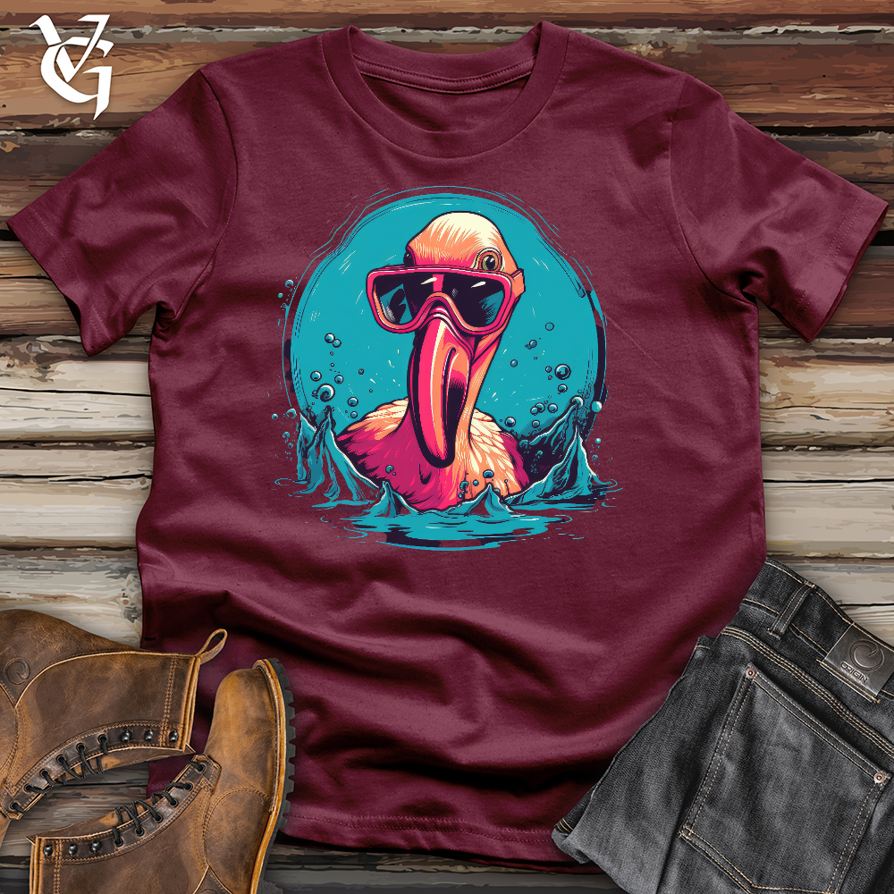 Viking Goods Mischievous Flamingo Cotton Tee Maroon / L