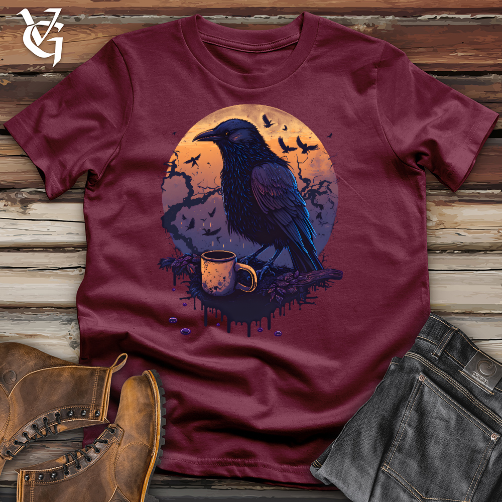 Viking Goods Morning Raven Brew Cotton Tee Maroon / L
