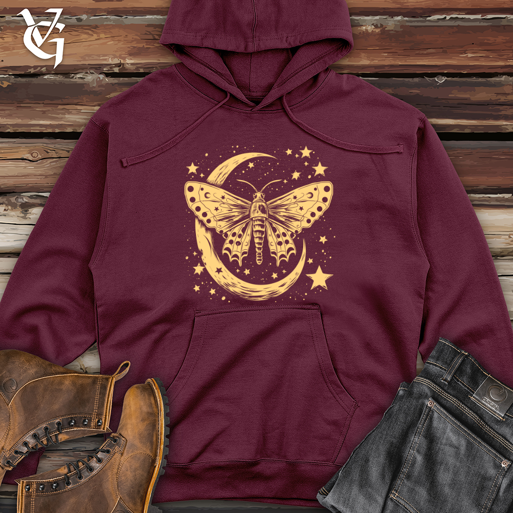 Viking Goods Moth Lunar Dreams Midweight Hooded Sweatshirt Maroon / L