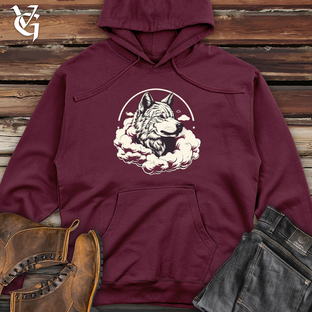 Viking Goods Nebulous Wolf Spirit Midweight Hooded Sweatshirt Maroon / L