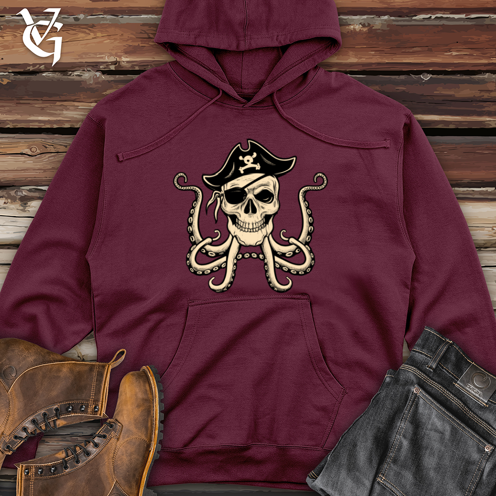 Viking Goods Octopus Pirate Midweight Hooded Sweatshirt Maroon / L
