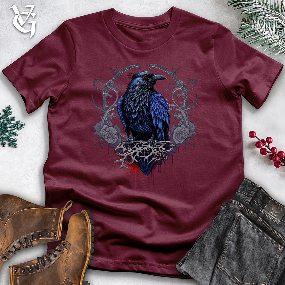 Viking Goods Odins Raven Cotton Tee Maroon / L