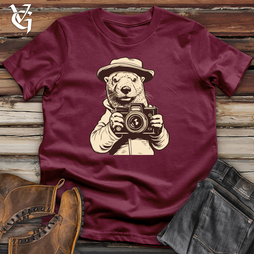 Viking Goods Otter Behind the Camera Clicks Softstyle Tee Maroon / L