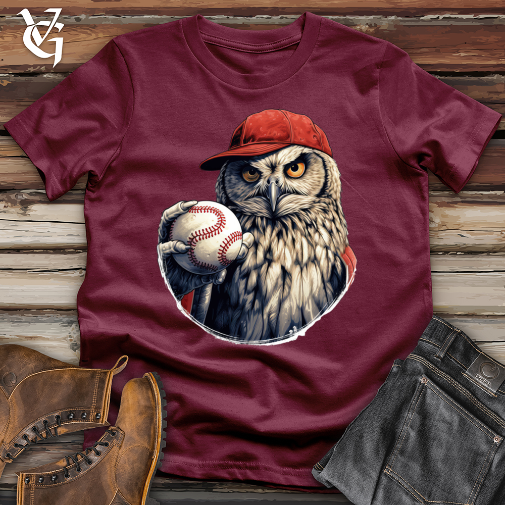 Viking Goods Owl Baseball Pitcher Softstyle Tee Maroon / L