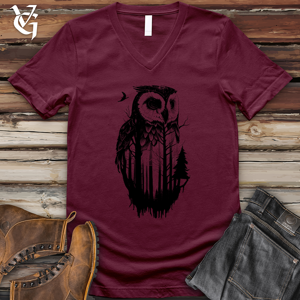 Viking Goods Owl Soul V-Neck Tee Maroon / L