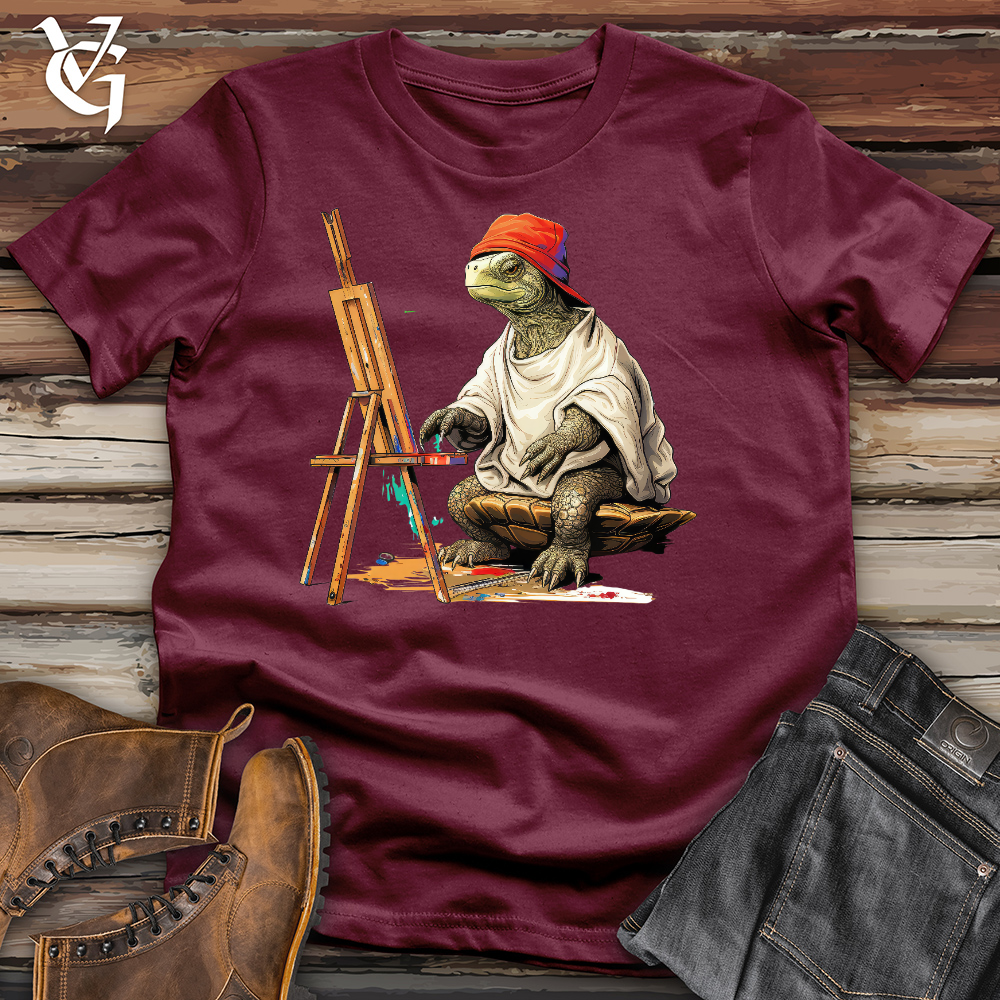 Viking Goods Painting Turtle Cotton Tee Maroon / L